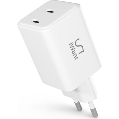 iWant 45W GaN síťová nabíječka bílá