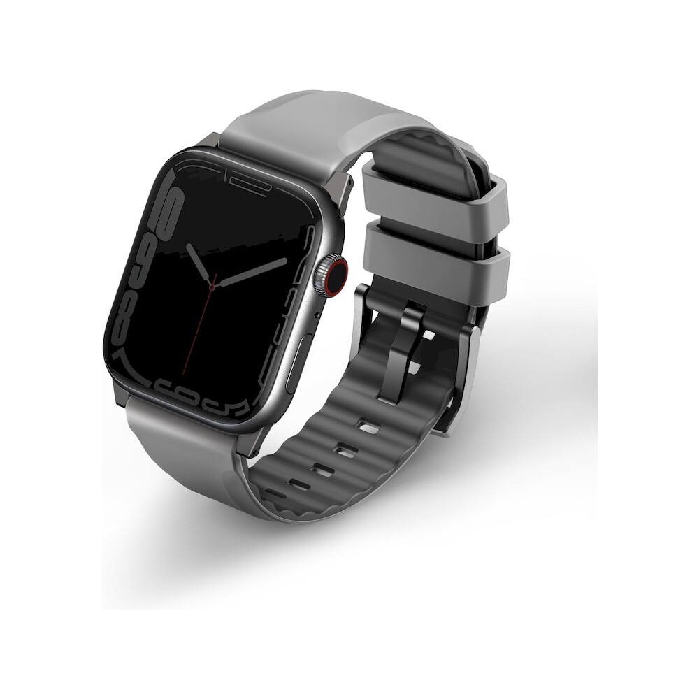 UNIQ-Linus-AiroSoft-silikonovy-reminek-Apple-Watch-42-41-40-38mm-sedy