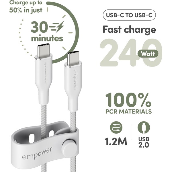 PanzerGlass-USB-C-USB-C-napajeci-kabel-240W-1-2m-bily