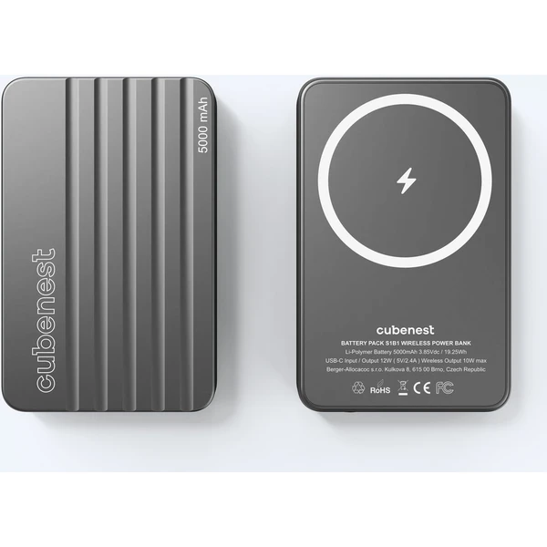 CubeNest S1B1 MagSafe powerbanka (5000 mAh) šedá - Powerbanky - Obrázek RD13000L01