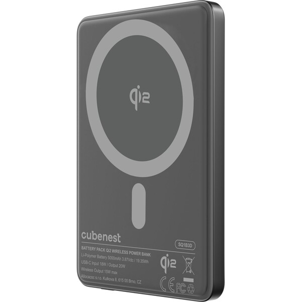 CubeNest-SQ1B3D-SlimDual-Qi2-MagSafe-powerbanka-5000-mAh-cerna