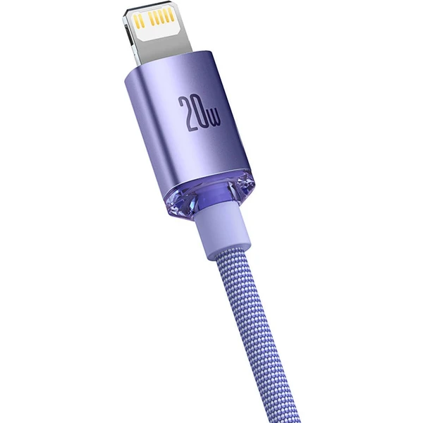 Baseus Crystal Shine Series kabel USB-C/Lightning (20W) 1,2m fialový - Kabely - Obrázek RJRL100501