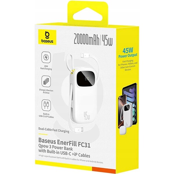 Baseus-EnerFill-FC31-Qpow-3-20000mAh-powerbanka-45W-s-kabelem-USB-C-a-Lightning-bila
