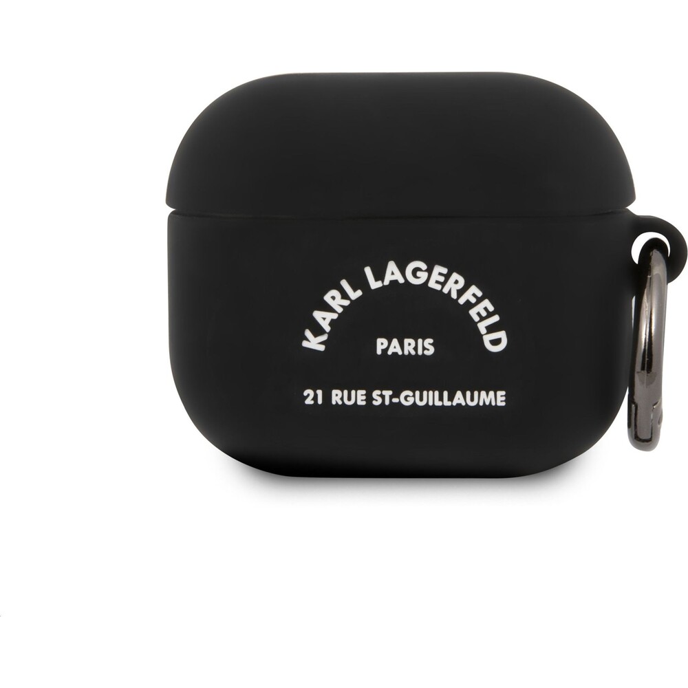 Karl-Lagerfeld-Rue-St-Guillaume-silikonove-pouzdro-pro-Airpods-3-cerne