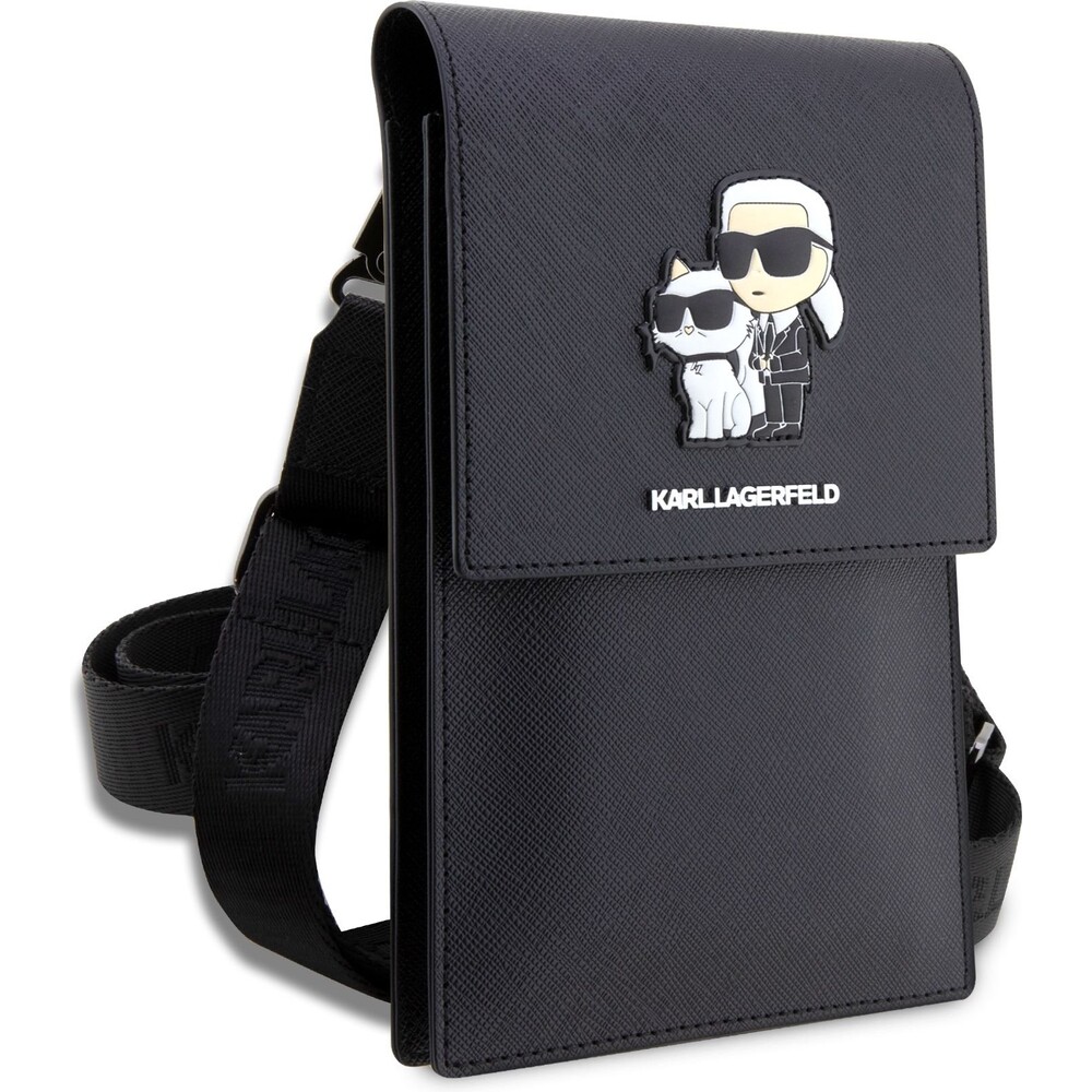 Karl-Lagerfeld-Saffiano-Metal-Logo-NFT-Wallet-Bag-pouzdro-cerne