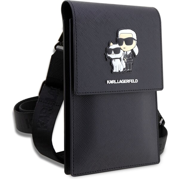 Karl-Lagerfeld-Saffiano-Metal-Logo-NFT-Wallet-Bag-pouzdro-cerne