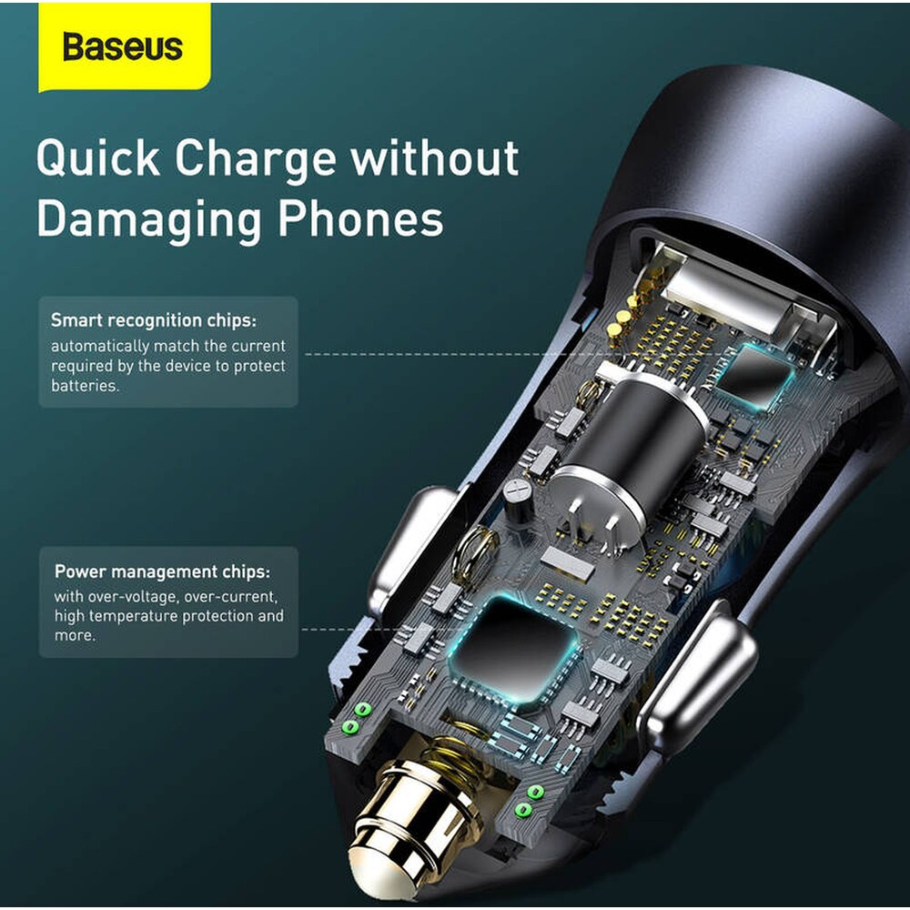 Baseus-Golden-Contactor-Pro-40W-USB-C-nabijecka-do-auta-seda