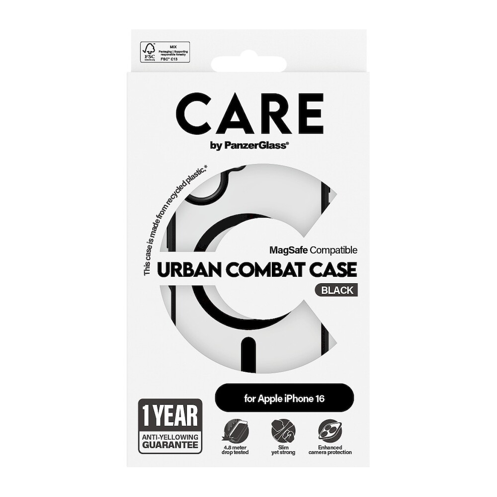 PanzerGlass-CARE-kryt-Apple-iPhone-16-MagSafe-Urban-Combat-cerny-cerny