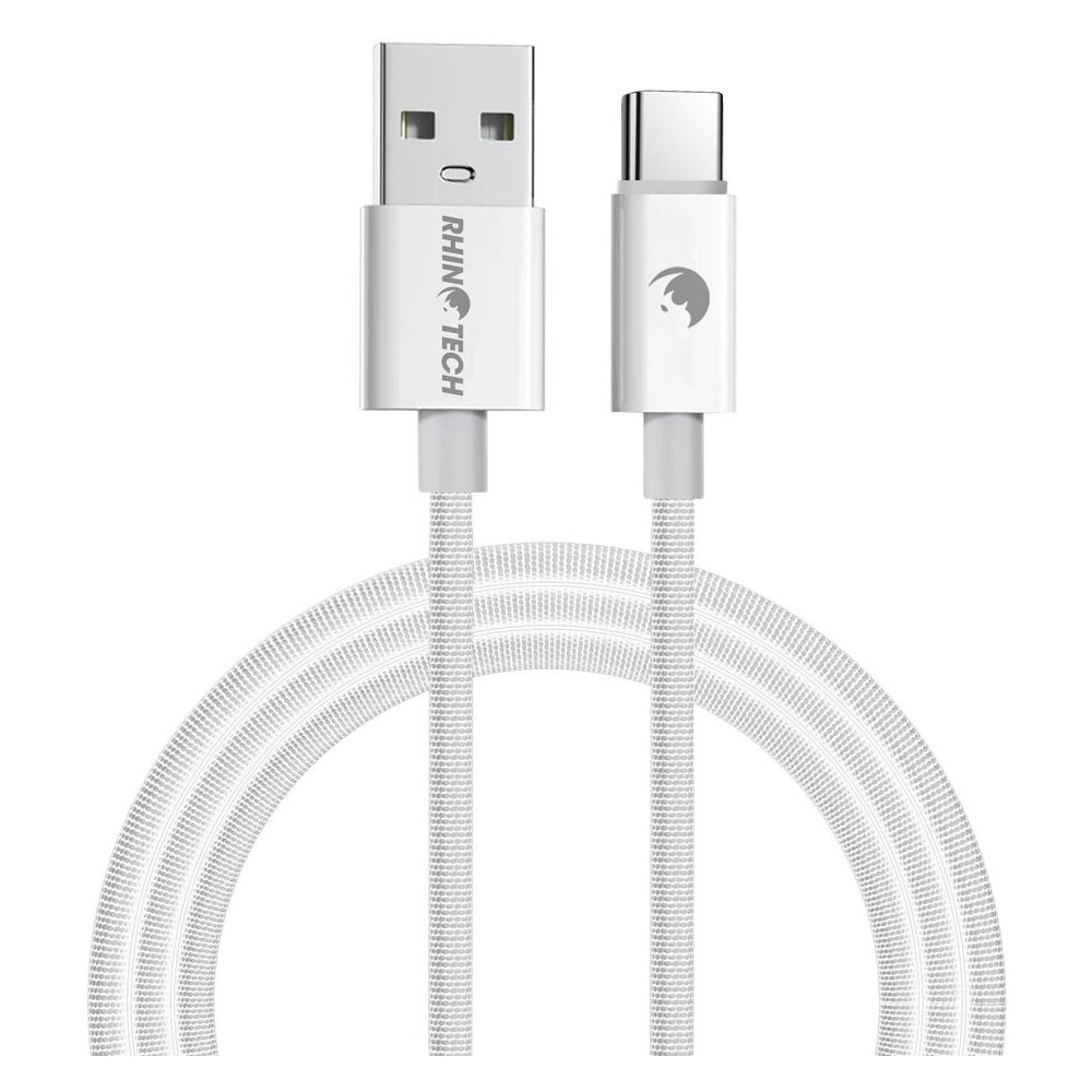 RhinoTech-USB-A-USB-C-napajeci-kabel-27W-1m-bily