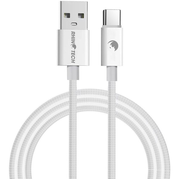 RhinoTech-USB-A-USB-C-napajeci-kabel-27W-1m-bily