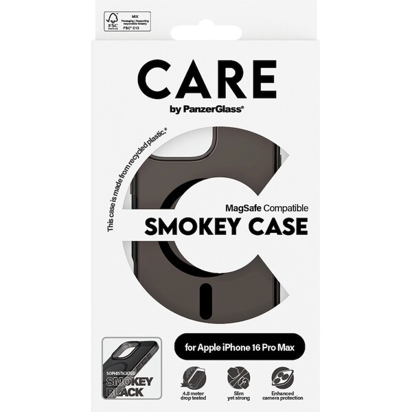 PanzerGlass-CARE-kryt-Apple-iPhone-16-Pro-Max-MagSafe-Smokey-kourovy-cerny
