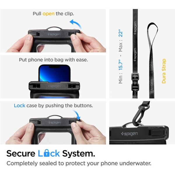 Spigen-Aqua-Shield-Floating-vodeodolne-pouzdro-WaterProof-Waist-Bag-A621-Set-cerny
