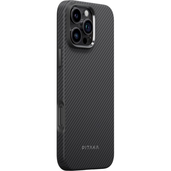 Pitaka-Military-Grade-Protective-MagSafe-kryt-iPhone-16-Pro-Max-Black-Grey-Twill