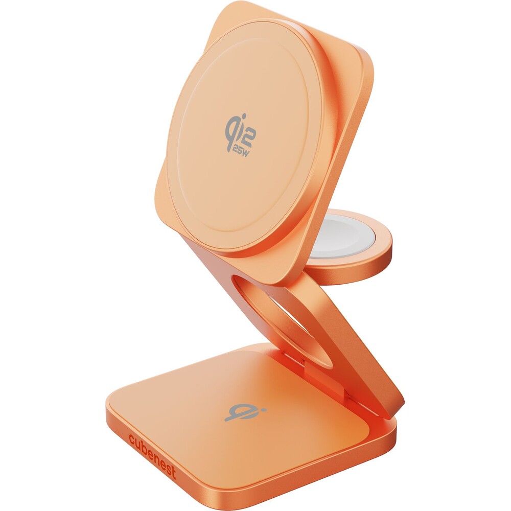 Cubenest-SQ312-Ultra-Qi2-2-MagSafe-3v1-nabijecka-35W-oranzova-Limited-Edition-