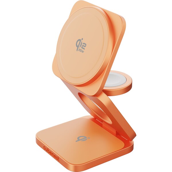 Cubenest-SQ312-Ultra-Qi2-2-MagSafe-3v1-nabijecka-35W-oranzova-Limited-Edition-