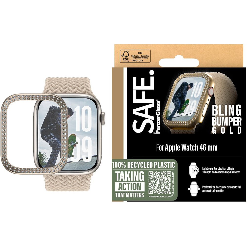PanzerGlass-SAFE-Apple-Watch-10-11-46mm-bumper-trpytive-zlaty-ramecek