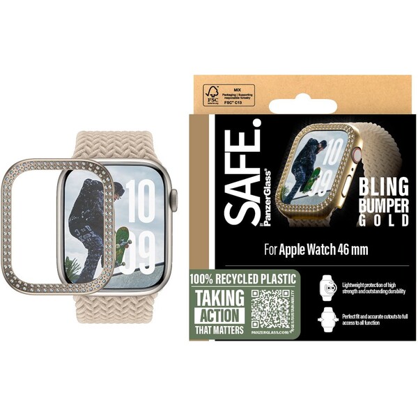 PanzerGlass-SAFE-Apple-Watch-10-11-46mm-bumper-trpytive-zlaty-ramecek