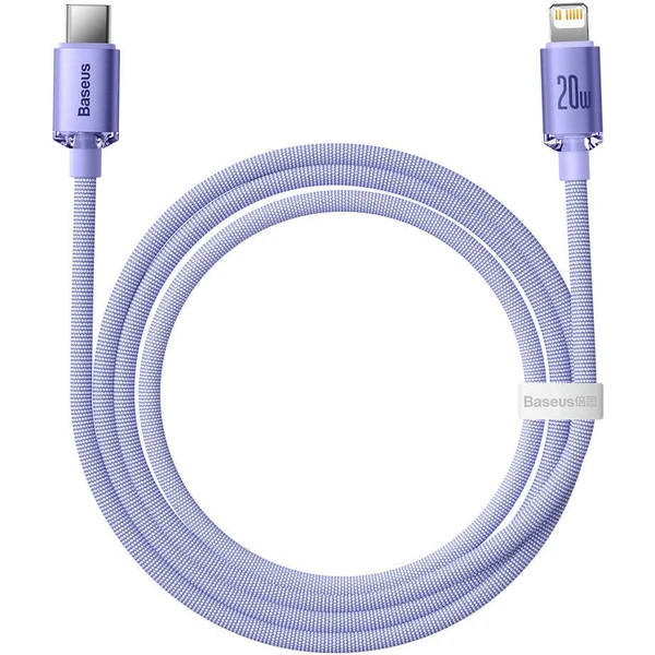 Baseus Crystal Shine Series kabel USB-C/Lightning (20W) 1,2m fialový - Kabely - Obrázek SJRL100501