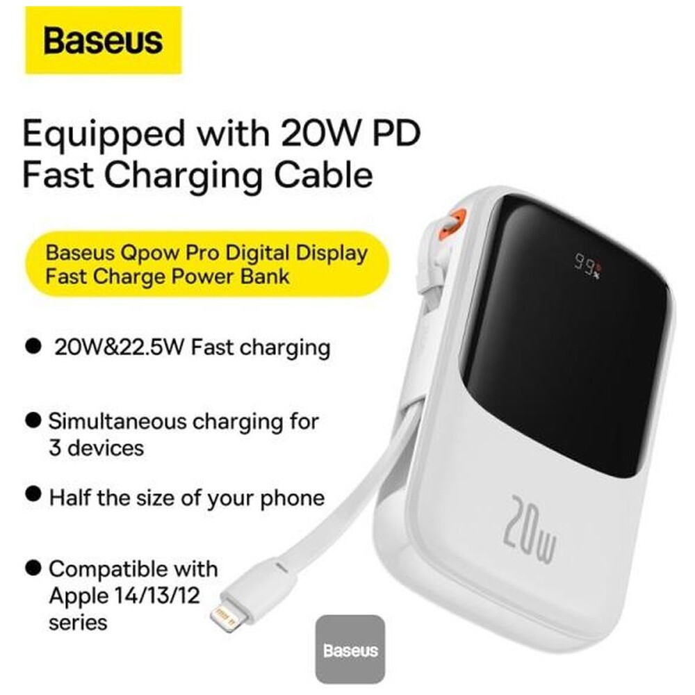 Baseus-Qpow-Pro-10000mAh-20W-s-kabelem-Lightning-bila