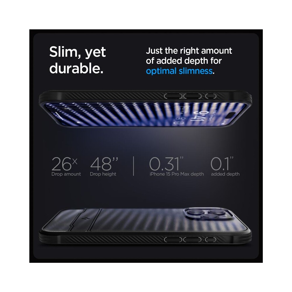Spigen-Rugged-Armor-MagFit-iPhone-15-Pro-Max-matne-cerny