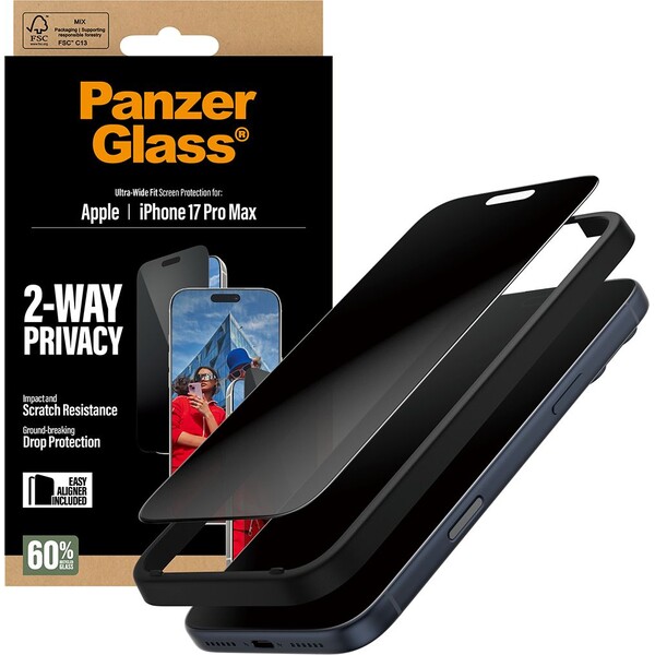 PanzerGlass-Privacy-sklo-Apple-iPhone-17-Pro-Max-s-instalacnim-rameckem