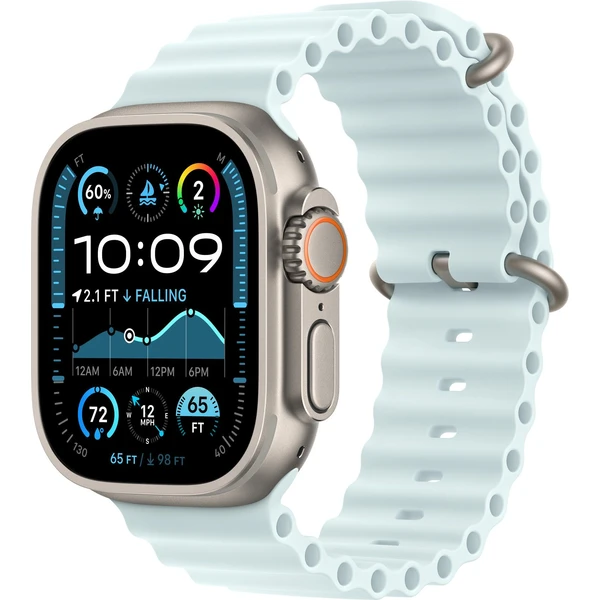 Apple Watch 49/46/45/44mm ledově modrý oceánský řemínek s přírodním titanem - Řemínky - Hlavní obrázek