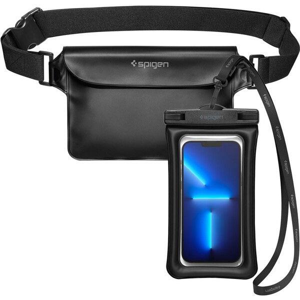 Spigen-Aqua-Shield-Floating-vodeodolne-pouzdro-WaterProof-Waist-Bag-A621-Set-cerny