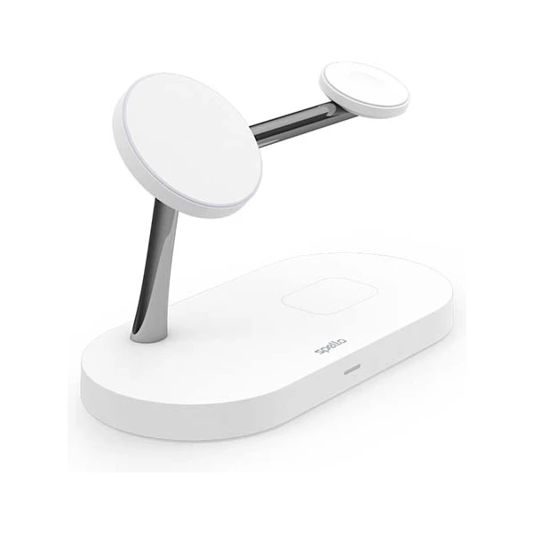 Spello 3v1 bezdrátová nabíječka s podporou uchycení MagSafe bílá - Nabíječky - Obrázek T723G00101