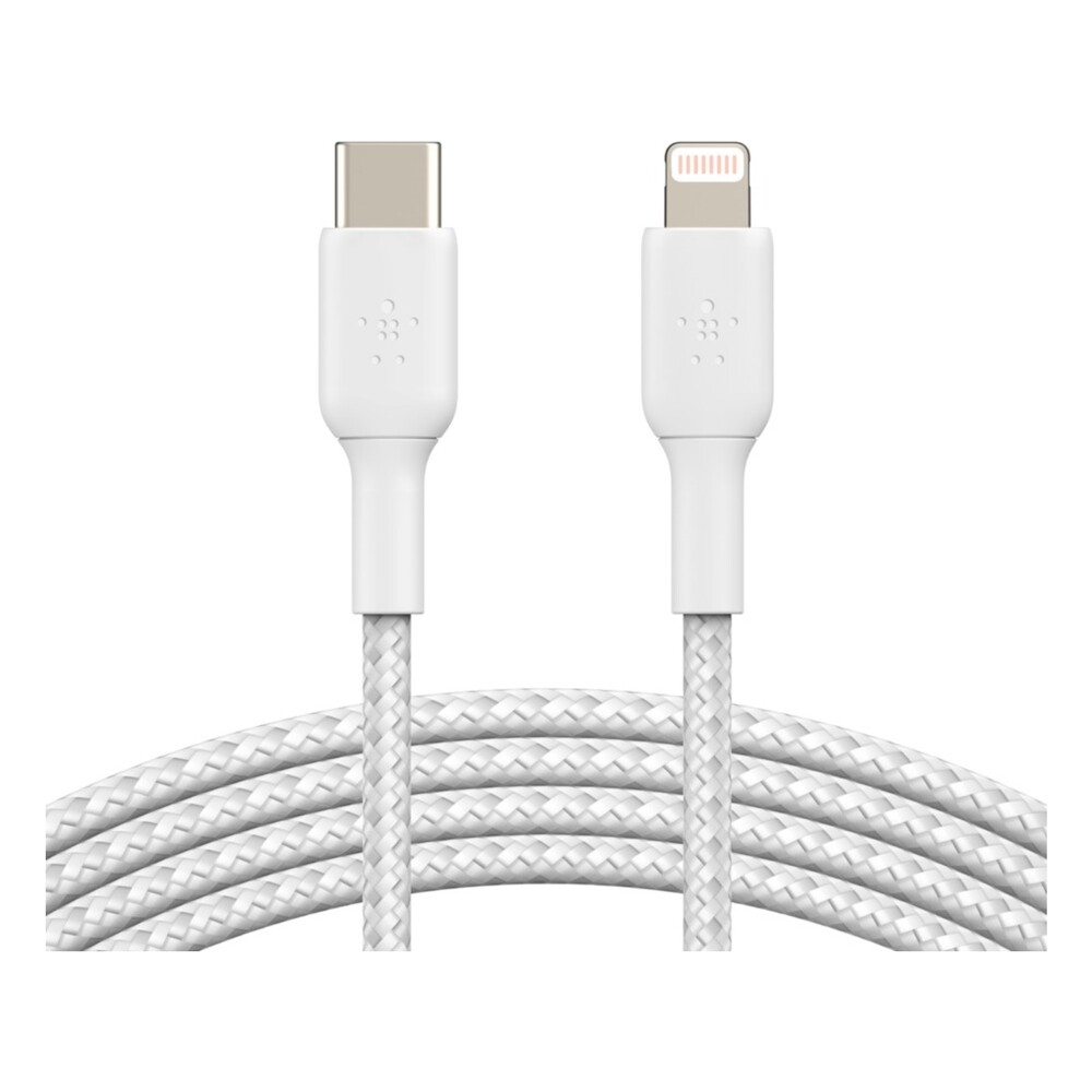 Belkin-BOOST-Charge-Braided-USB-C-Lightning-napajeci-kabel-1m-bily