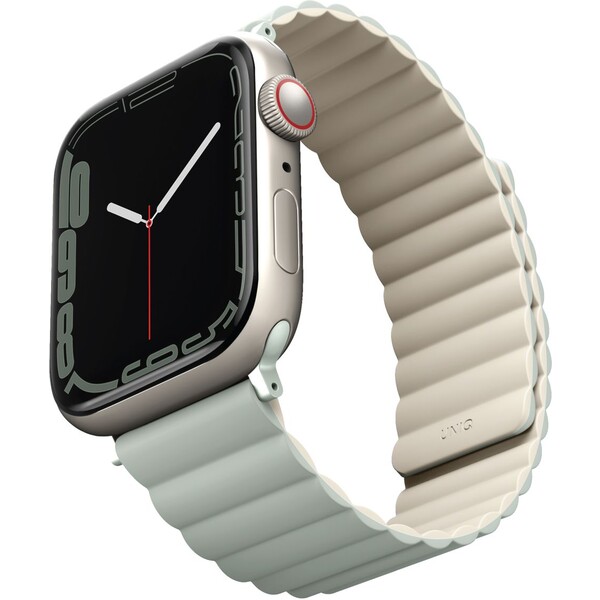 UNIQ-Revix-oboustranny-reminek-pro-Apple-Watch-49-46-45-44-42mm-Sage-sedolozeny-bezovy-