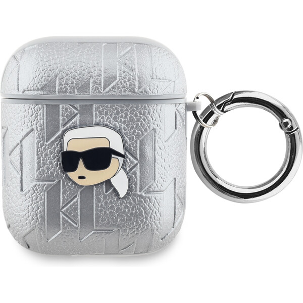 Karl-Lagerfeld-PU-Embossed-Karl-Head-pouzdro-AirPods-1-2-stribrne