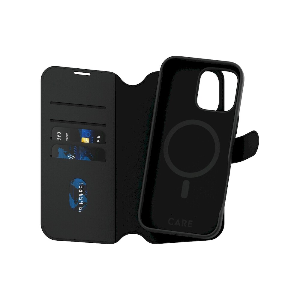 PanzerGlass-CARE-pouzdro-Apple-iPhone-16-Pro-Max-MagSafe-Wallet-2v1-cerny