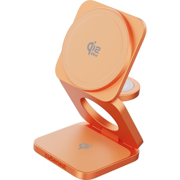 Cubenest-SQ312-Ultra-Qi2-2-MagSafe-3v1-nabijecka-35W-oranzova-Limited-Edition-