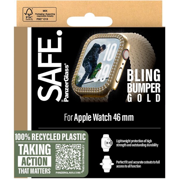 PanzerGlass-SAFE-Apple-Watch-10-11-46mm-bumper-trpytive-zlaty-ramecek