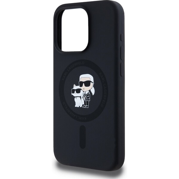 Karl-Lagerfeld-Liquid-Silicone-Karl-and-Choupette-Magsafe-zadni-kryt-iPhone-15-Pro-cerny