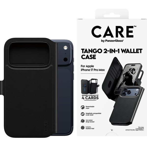 PanzerGlass-CARE-Tango-2v1-Wallet-pouzdro-s-MagSafe-Apple-iPhone-17-Pro-Max-cerne