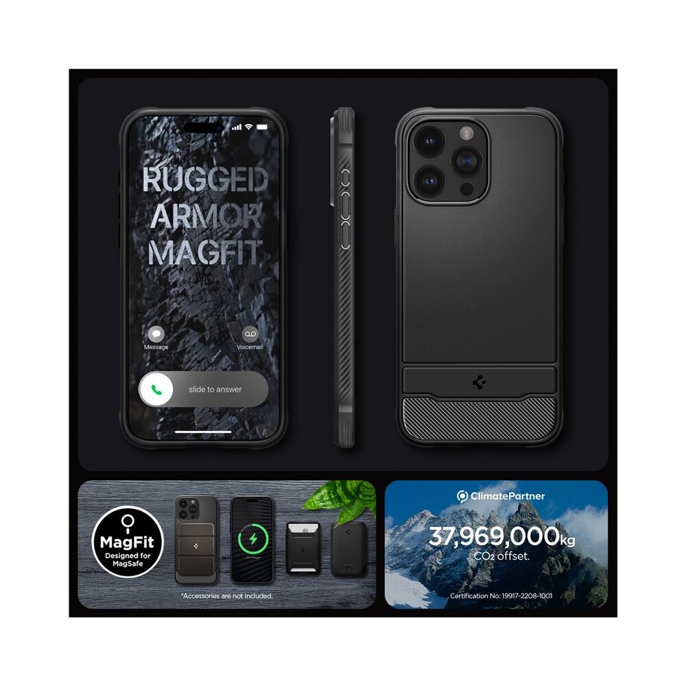 Spigen-Rugged-Armor-MagFit-iPhone-15-Pro-Max-matne-cerny