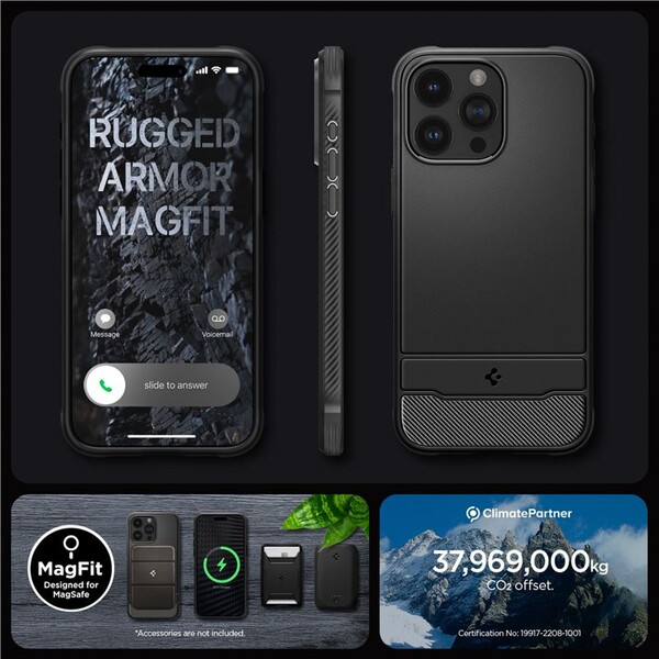 Spigen-Rugged-Armor-MagFit-iPhone-15-Pro-Max-matne-cerny