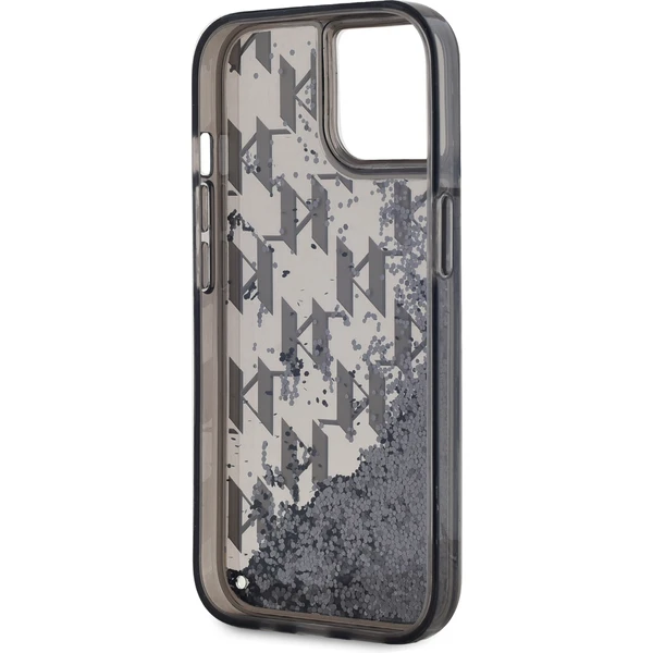 Karl Lagerfeld Liquid Glitter Monogram Gradient zadní kryt iPhone 15 černý - Pouzdra - Obrázek TZN5000J01