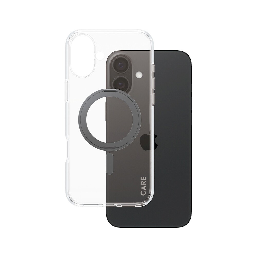 PanzerGlass-CARE-kryt-Apple-iPhone-16-Plus-MagSafe-KickStand-ciry-cerny