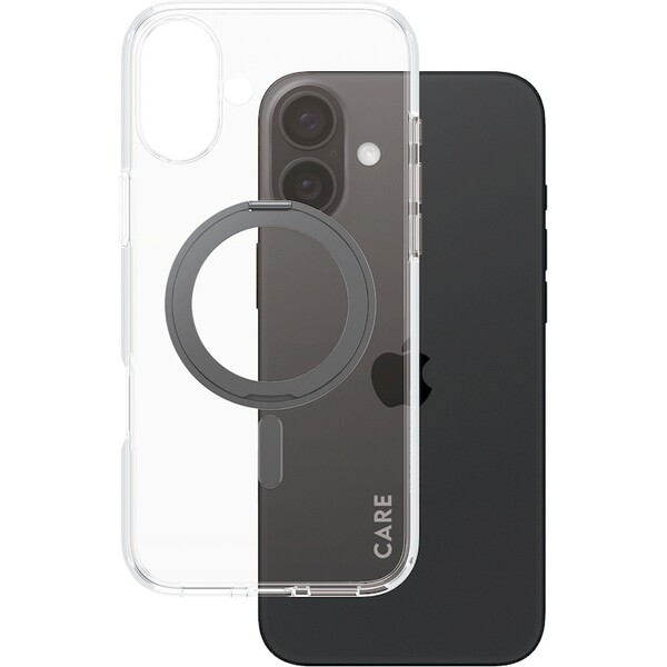 PanzerGlass-CARE-kryt-Apple-iPhone-16-Plus-MagSafe-KickStand-ciry-cerny