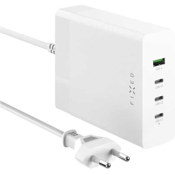 FIXED-Charging-Station-GaN-nabijeci-stanice-3x-USB-C-s-Power-Delivery-3-0-200W-bila