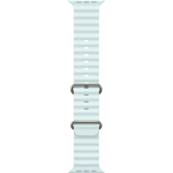 Apple Watch 49/46/45/44mm ledově modrý oceánský řemínek s přírodním titanem - Řemínky - Obrázek U3S7000K01
