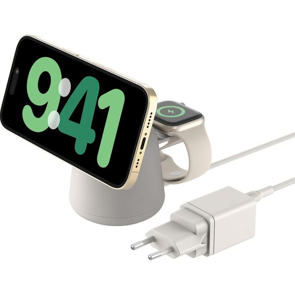 Belkin-BOOST-CHARGE-PRO-Qi2-15W-2v1-Nabijeci-MagSafe-stojanek-pro-iPhone-Apple-Watch-AirPods-pisecn