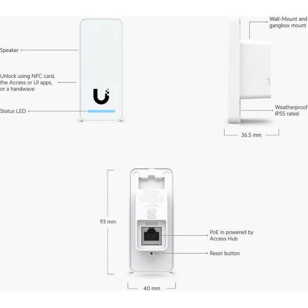 Ubiquiti-UniFi-G2-pristupova-ctecka-karet-bila