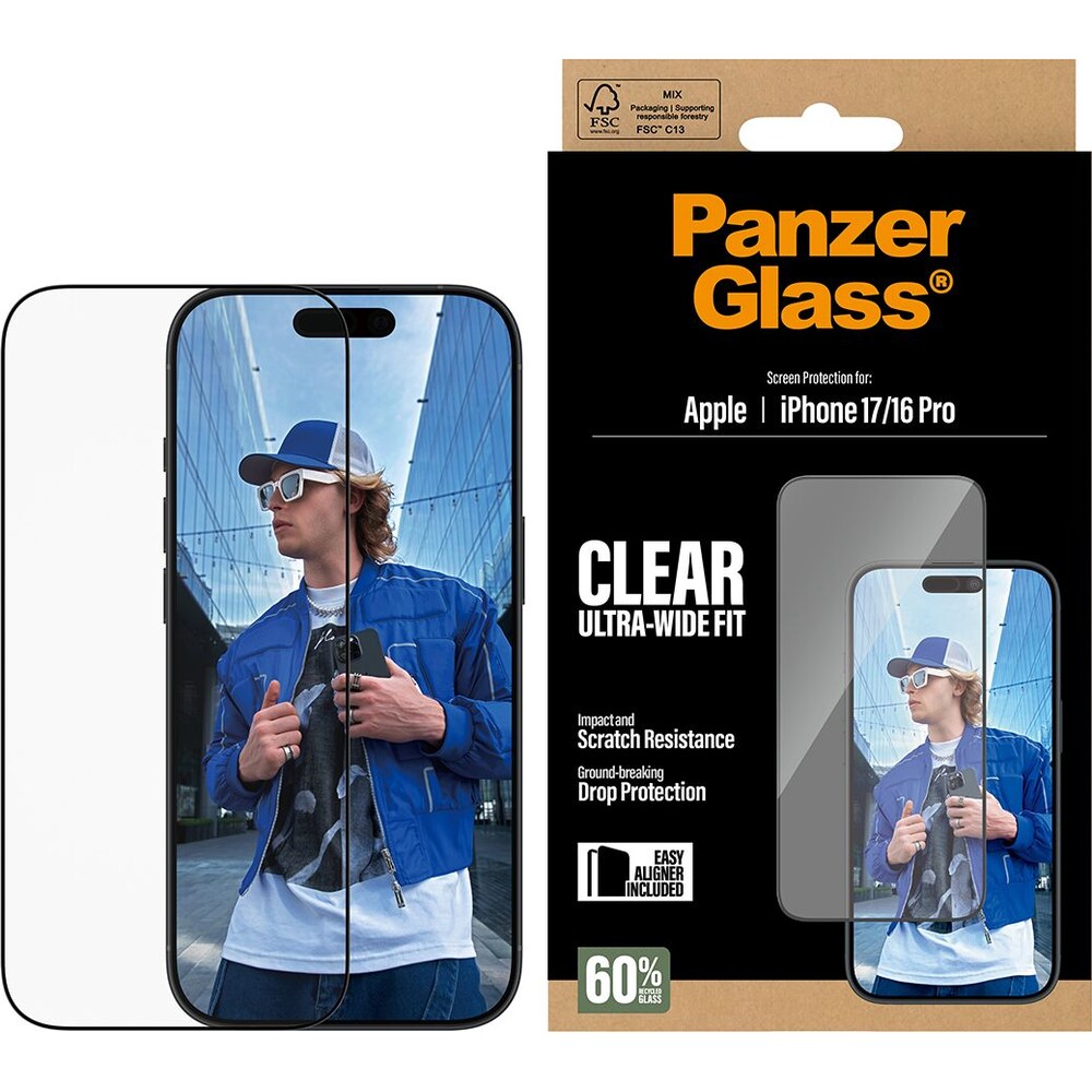 PanzerGlass-Ultra-Wide-Fit-sklo-Apple-iPhone-17-16-Pro-s-instalacnim-rameckem
