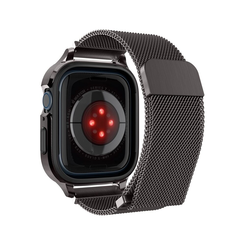 Spigen-Metal-Fit-Pro-reminek-s-pouzdrem-Apple-Watch-9-8-7-45mm-grafitovy