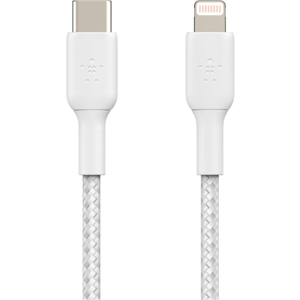 Belkin-BOOST-Charge-Braided-USB-C-Lightning-napajeci-kabel-1m-bily