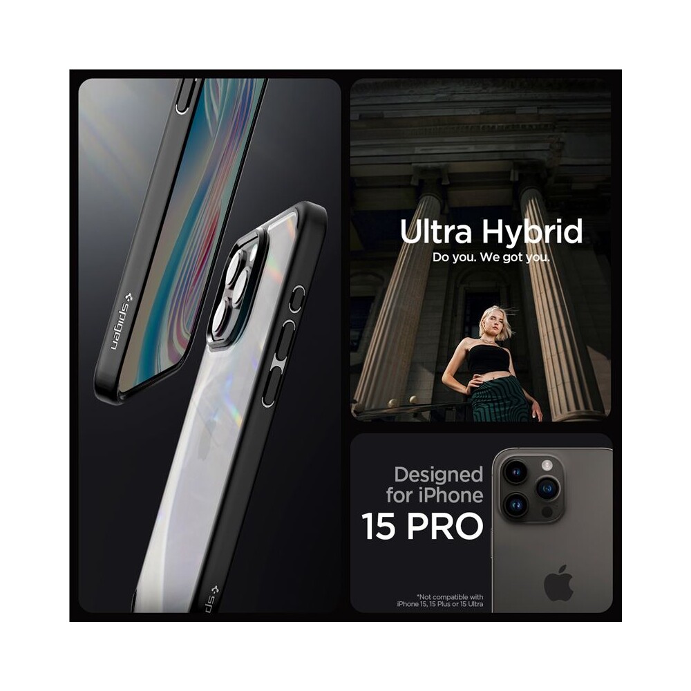 Spigen-Ultra-Hybrid-kryt-iPhone-15-Pro-matne-cerny