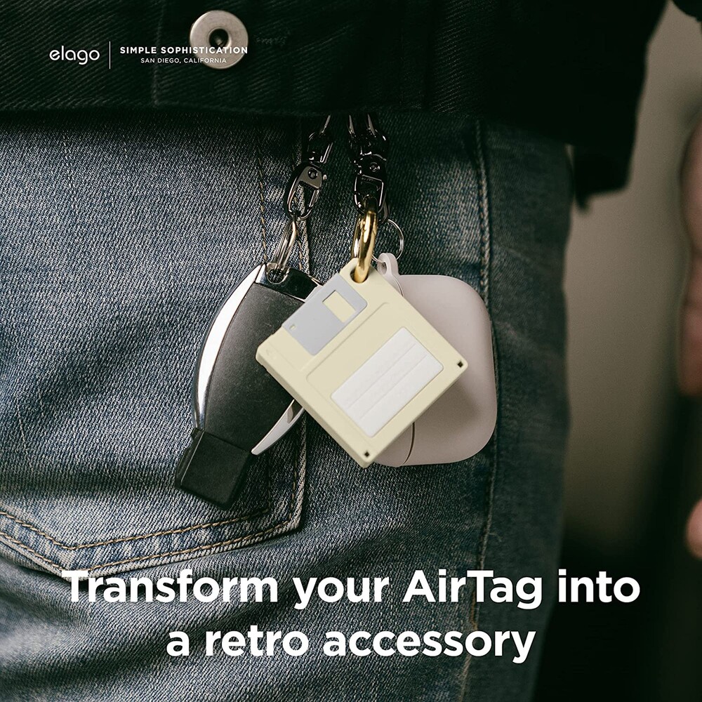 ELAGO-Floppy-Disk-pouzdro-pro-Apple-AirTag-bezove